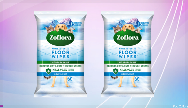 Zoflora lança wipes de limpeza de piso para animais de estimação
